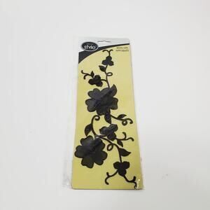 Next Style Black Rose Flower Floral Iron On Applique Sealed